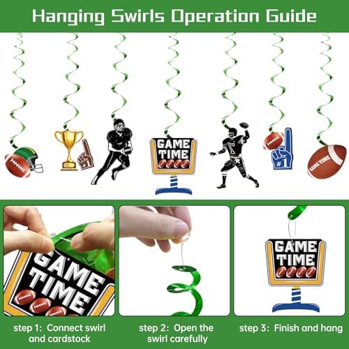 Football Party Decorations Kit for Birthday and Tailgate Parties