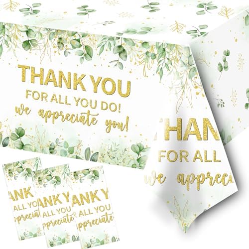 3 Pack Sage Green Thank You Tablecloths
