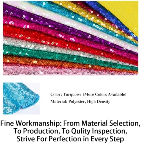 ShinyBeauty Sequin Aisle Runner 2Ft x 15Ft Turquoise