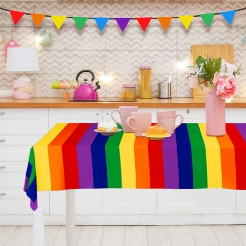 DYLIVeS Rainbow Tablecloth 54x108 Inch 2 Pcs