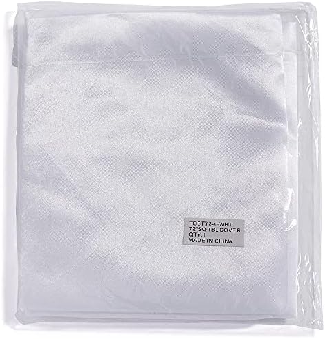 Andersons White Satin Square Table Cover 72 Inches Wedding Tablecloths