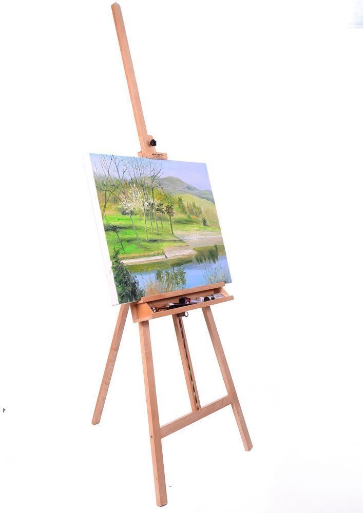 Mont Marte Floor Easel with Tilt Bech Wood