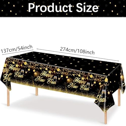 MiniRed Happy New Year Plastic Table Cover 108x54