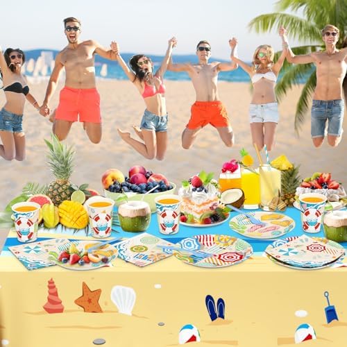 DYLIVeS Summer Party Supplies Pack for 24 Guests