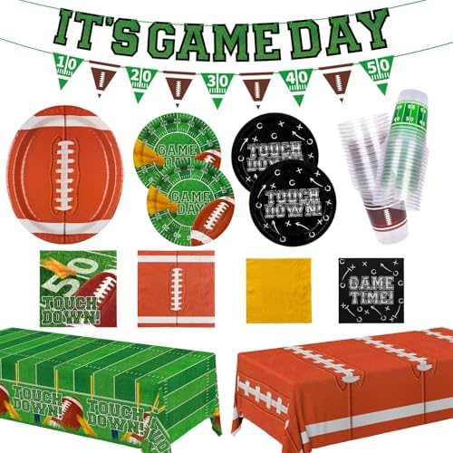 Football Party Supplies Kit for 24 Guests