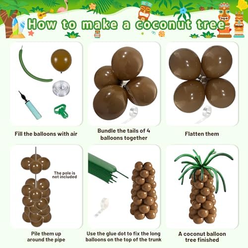 Party Spot 252 Piece Luau Birthday Party Decor Set