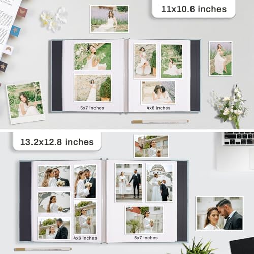 Large Photo Album Self Adhesive 40 Pages Grey 11x106