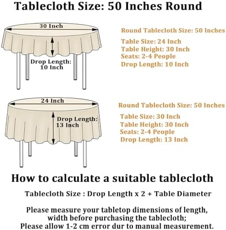 50 Inch Sequin Round Tablecloth for Parties