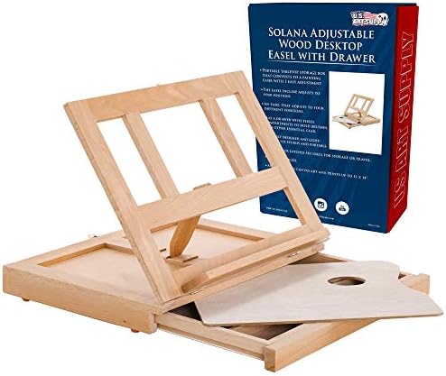 US Art Supply Solana Adjustable Wood Art Easel