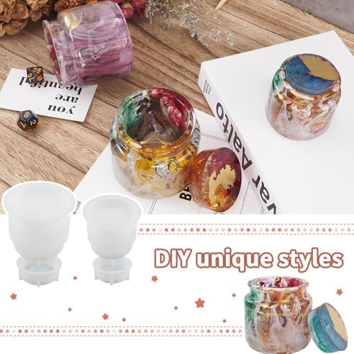 BIGEBO Resin Jar Silicone Molds 2 Pcs