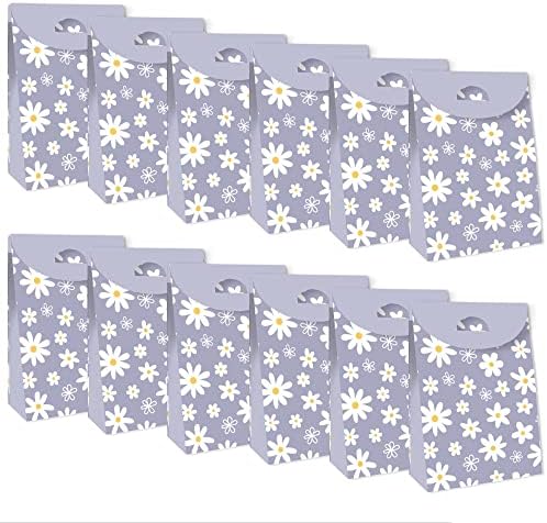 Purple Daisy Flowers Party Favor Bags Set of 12