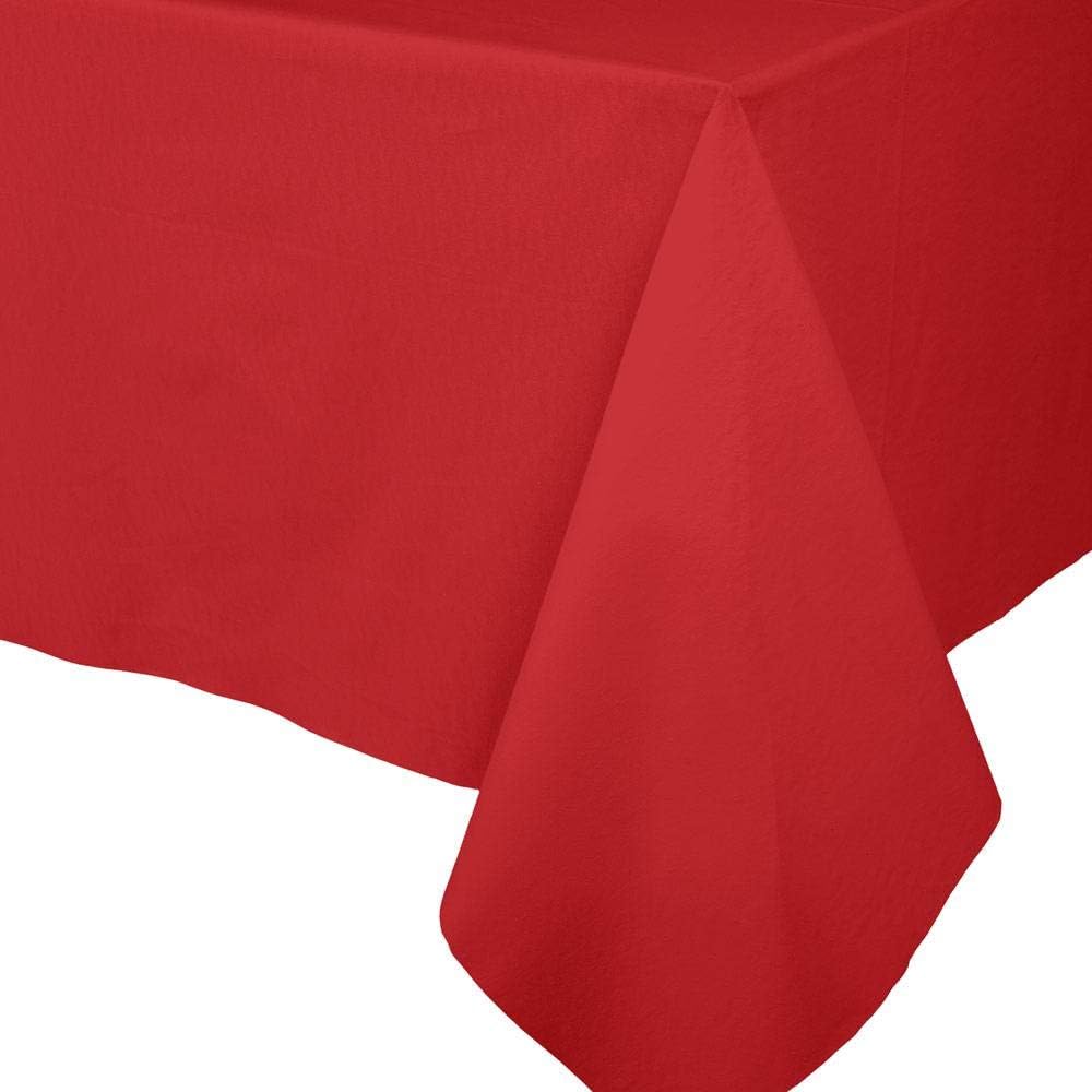 Caspari Paper Linen Table Cover Red 1 Each