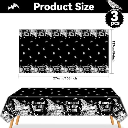3 Pcs Death to My 20s Tablecloth Decorations