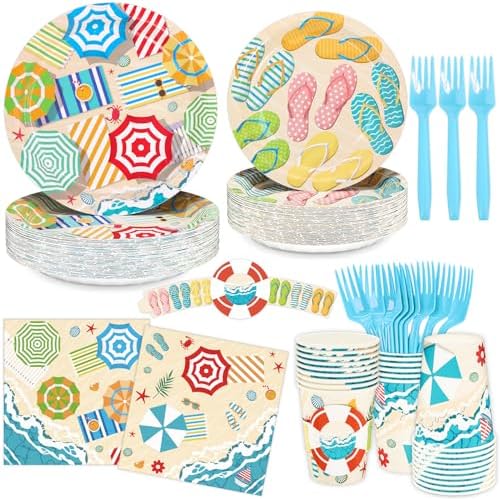DYLIVeS Summer Party Supplies Pack for 24 Guests