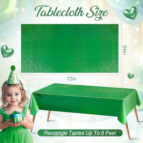 Just Shimmer 2 Pcs Dark Green Holographic Foil Tablecloths