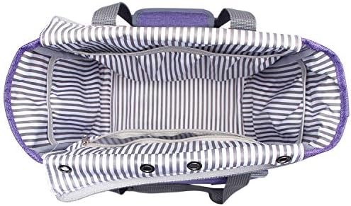 LUXJA Knitting Bag with Shoulder Straps Purple