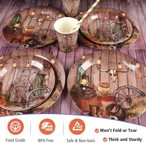 Western Cowboy Birthday Party Decor Supplies Set