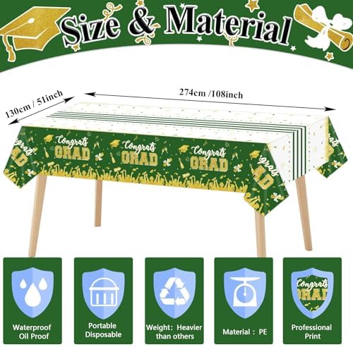Chiazllta 3 Pack Graduation Tablecloths Class of 2025 Decorations