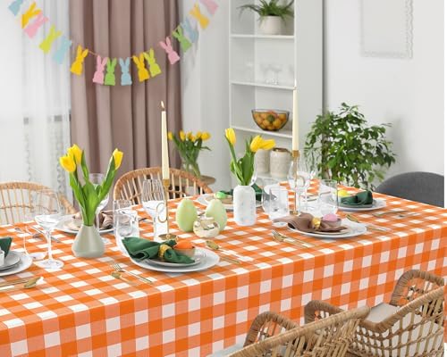 6 Pcs Disposable Plaid Tablecloth for Picnic and Events