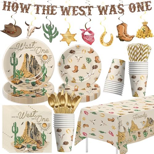 Western Cowboy 1st Birthday Party Supplies Set