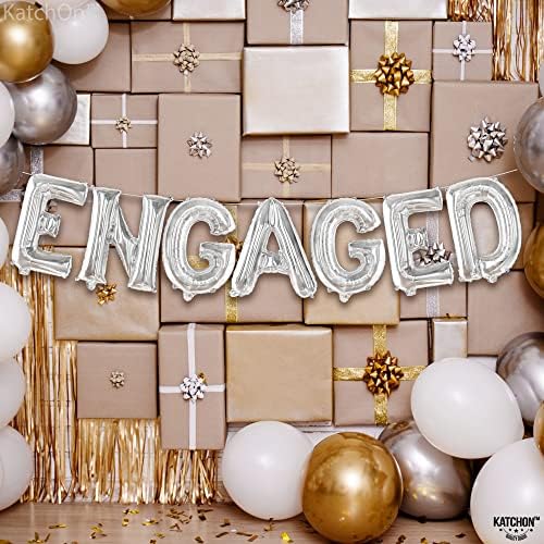 KatchOn Silver Foil Engagement Balloons 16 Inch