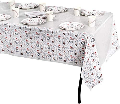 Hammont Baseball Tablecloth 108 x 54 4 Pack
