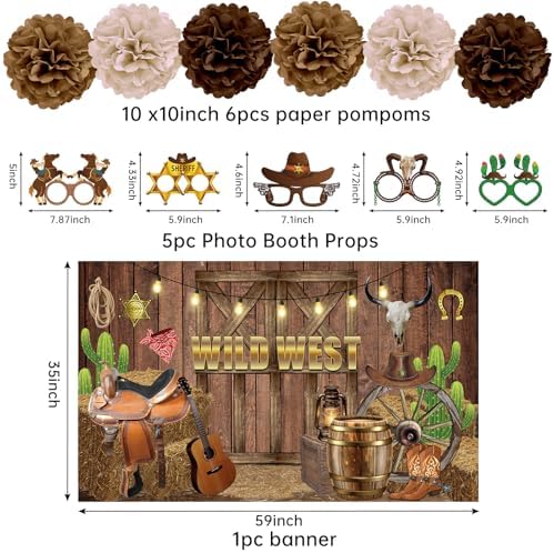 24PCS Western Cowboy Party Decorations Kit