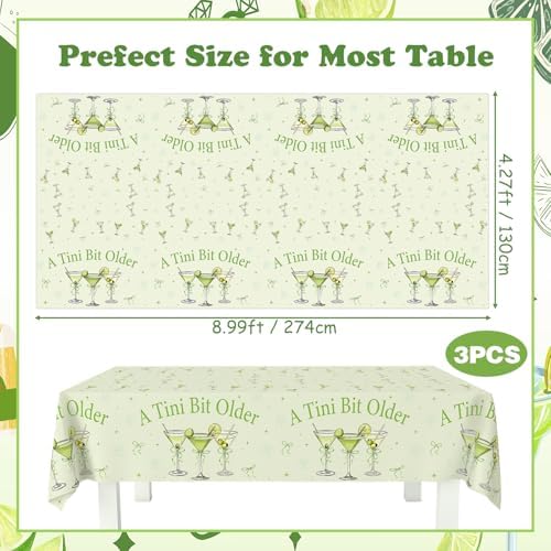 Kreatwow 3Pcs Martini Birthday Tablecloth 898 X 426 ft