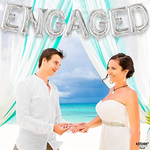 KatchOn Silver Foil Engagement Balloons 16 Inch