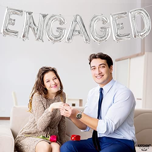 KatchOn Silver Foil Engagement Balloons 16 Inch