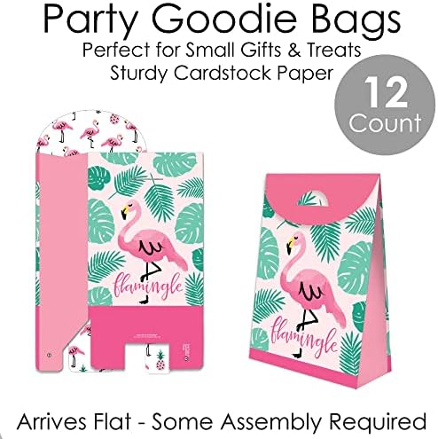 Big Dot of Happiness Pink Flamingo Party Favor Bag Set of 12