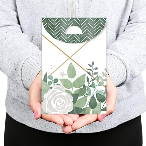 Boho Botanical Greenery Gift Favor Bag Set of 12