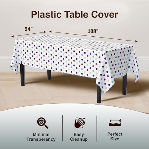 Exquisite Colorful Polka Dot Tablecloths 6-Pack