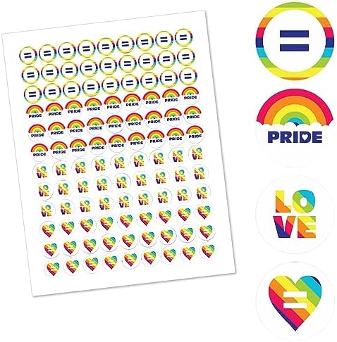 Love is Love Pride Rainbow Candy Stickers 108 Count Sheet