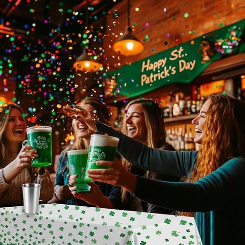 OQOQ St Patricks Day Tablecloth 3 Pack 54x108 Inches