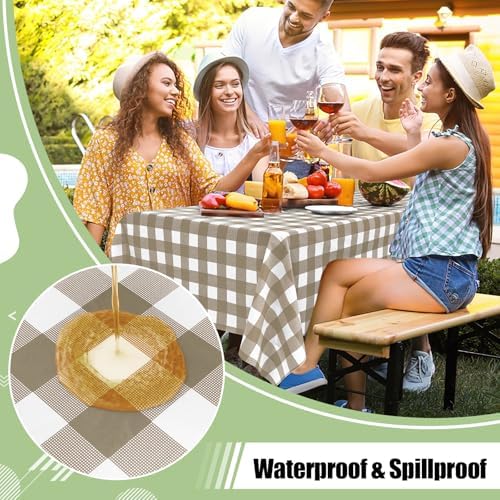 Misaya 20 Pack Buffalo Tablecloths 54x108 Inch Waterproof