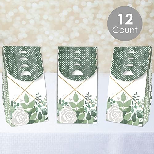 Boho Botanical Greenery Gift Favor Bag Set of 12