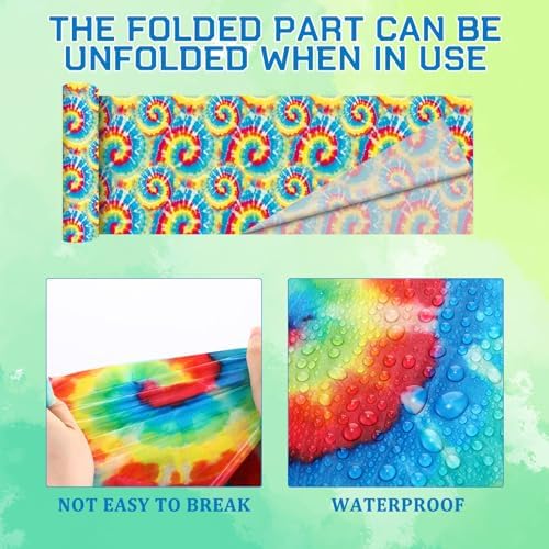 100 Ft Tie Dye Tablecloth Roll Rainbow Swirls Decor