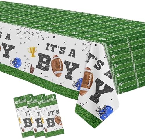 Football Baby Shower Tablecloth Set - 3Pack 86x55in