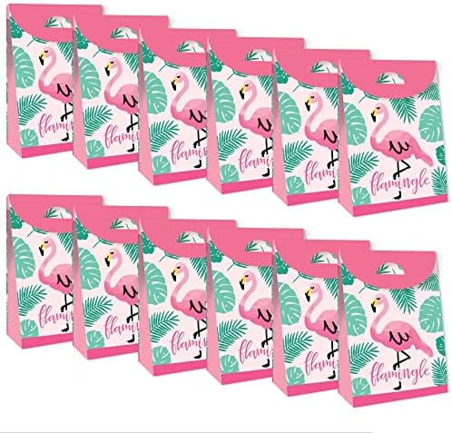 Big Dot of Happiness Pink Flamingo Party Favor Bag Set of 12