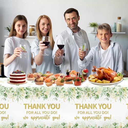 3 Pack Sage Green Thank You Tablecloths