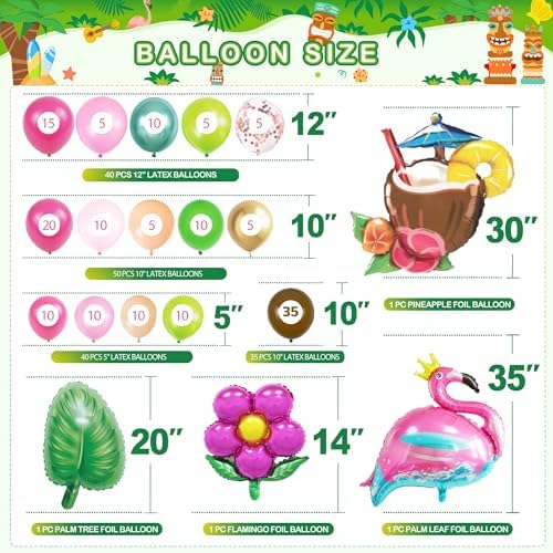 Party Spot 252 Piece Luau Birthday Party Decor Set