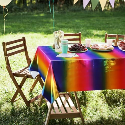 1 Piece Tie Dye Rainbow Tablecloth 54x72 Inch