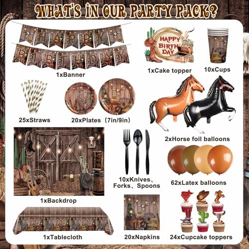 Western Cowboy Birthday Party Decor Supplies Set