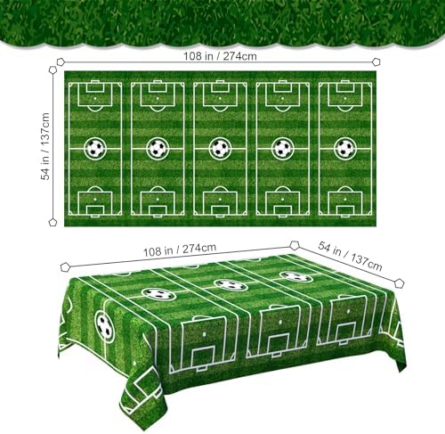 2 Pack Soccer Themed Tablecloths 54x108 In