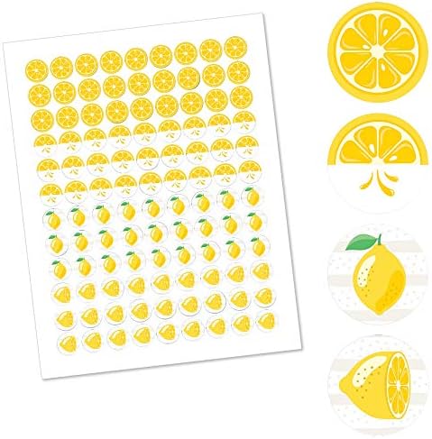 Big Dot of Happiness So Fresh Lemon Round Candy Stickers 108 Count