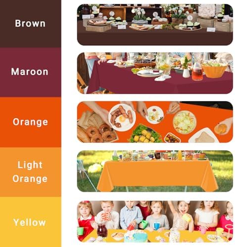 CMUSKO 54x108 Inch 5Pcs Thanksgiving Tablecloths