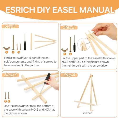 3 Pack 14 Inch Wood Easels for Painting and Display