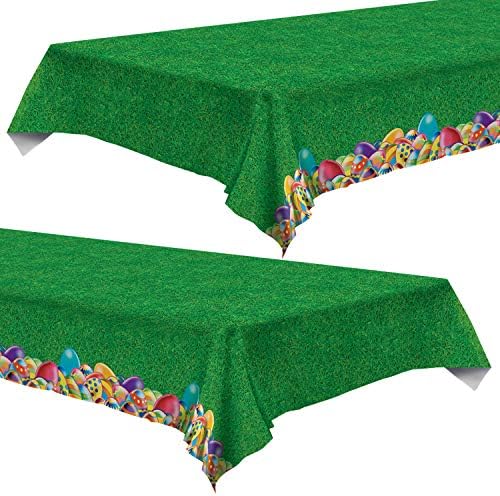Easter Egg Tablecloth 2 Pack Set of 2 Green Decor