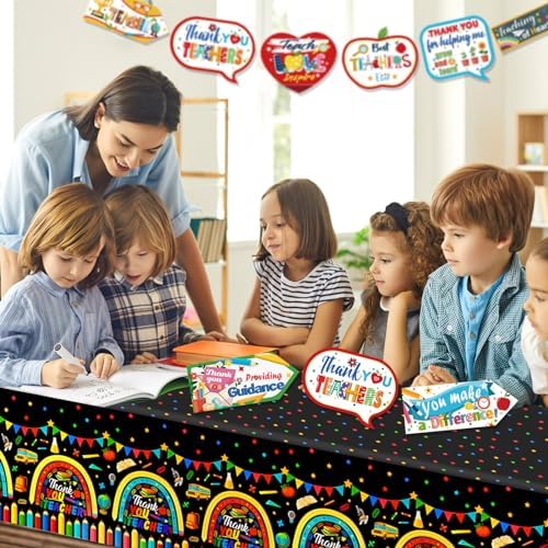 HOWAF 3pcs Teachers Appreciation Tablecover Set